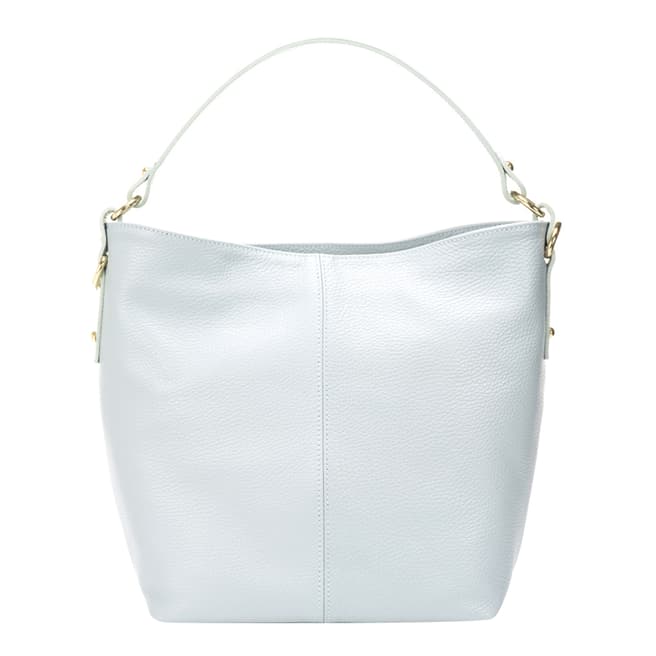 Giulia Massari Pale Blue Leather Top Handle Bag