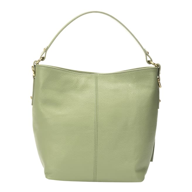 Giulia Massari Mint Leather Top Handle Bag