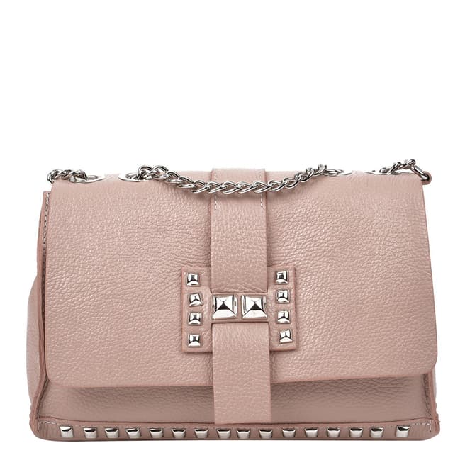 Roberta M Pink Leather Shoulder/Crossbody Bag