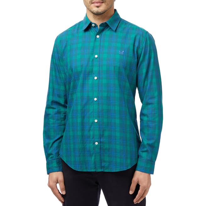 Crew Clothing Green/Blue Checked Cotton Shirt 