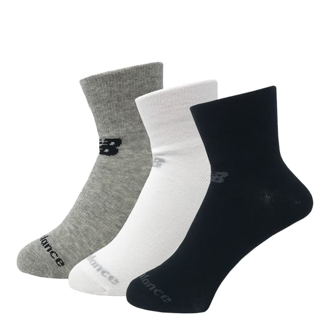 New Balance Multi 3 Pack Performance Cotton Flat Knit Ankle Socks