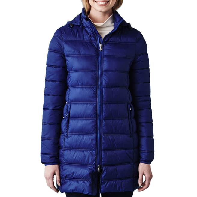 Crew Clothing Blue Quilted Lightweight Coat