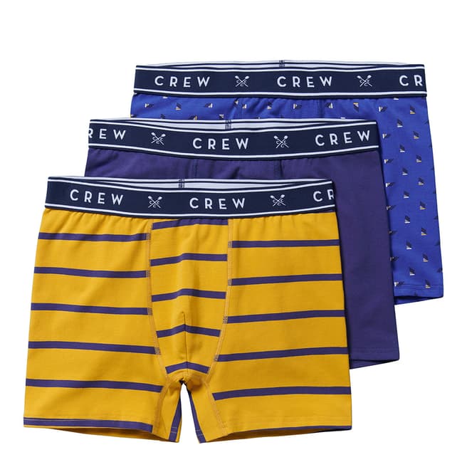 Crew Clothing Yellow/Blue/Purple 3 Pack Jersey Boxer