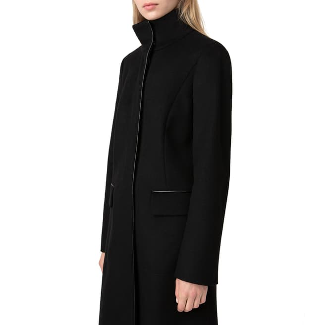 HUGO Black Mirani Wool/Cashmere Blend Coat