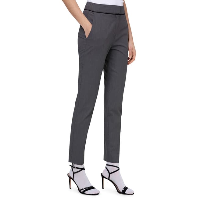 HUGO Grey The Cropped Stretch Suit Trousers