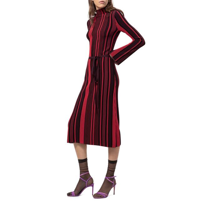 HUGO Red Stripe Stormin Knit Dress