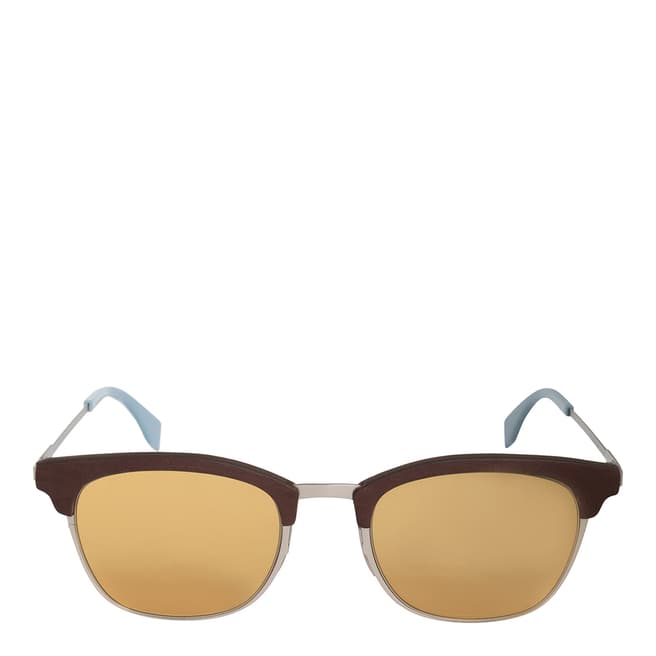 Fendi Men's Silver/Brown Fendi Sunglasses 50mm