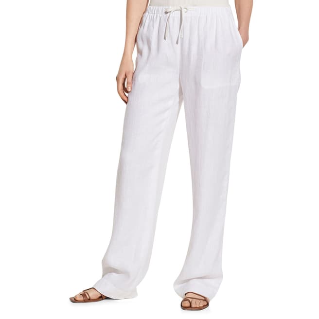 Vince White Hemp Pull On Trousers