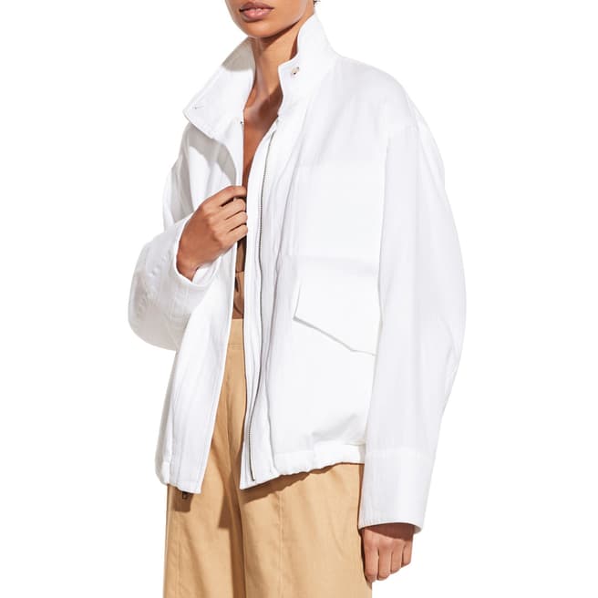 Vince White Casual Cotton Military Jacket
