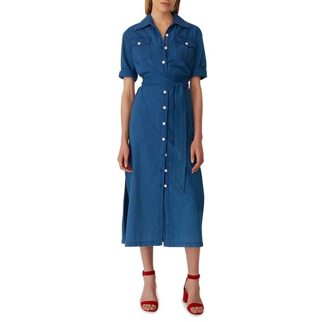 M.i.h Jeans Blue Elise Cotton Midi Dress