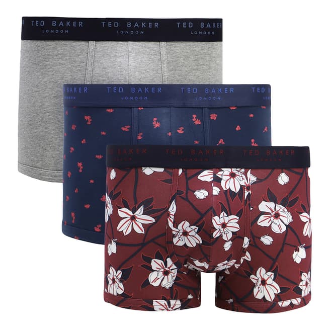 Ted Baker Navy/Red 3 Pack Patterned Trunk