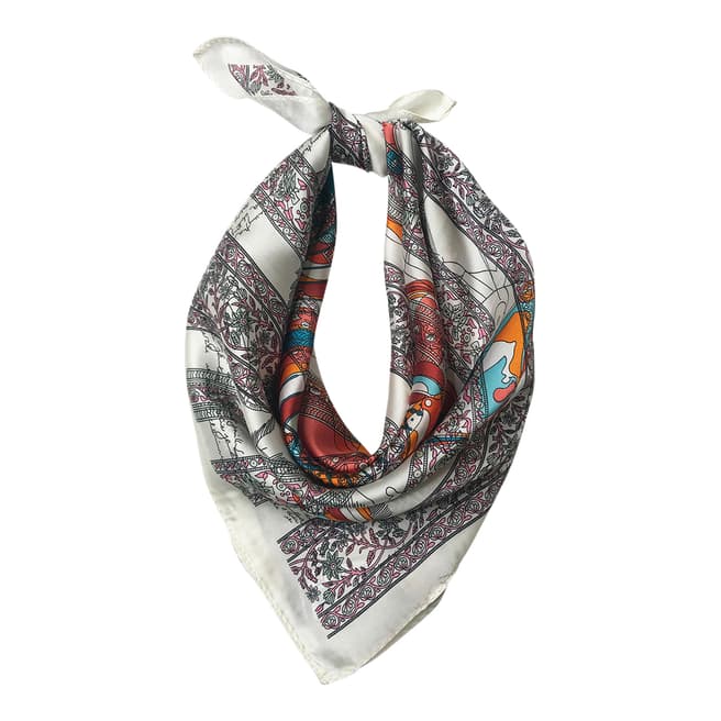 JayLey Collection Red/Grey/Multi Silk Blend Scarf