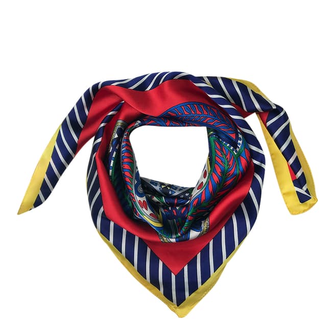 JayLey Collection Red/Multi Silk Blend Scarf