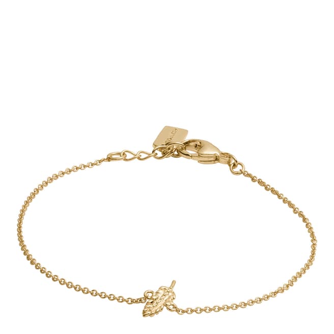 Coach Gold Mini Demi-Fine Feather Bracelet
