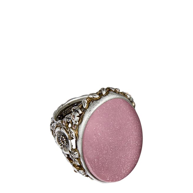 Coach Gold Pink Cabochon Ring
