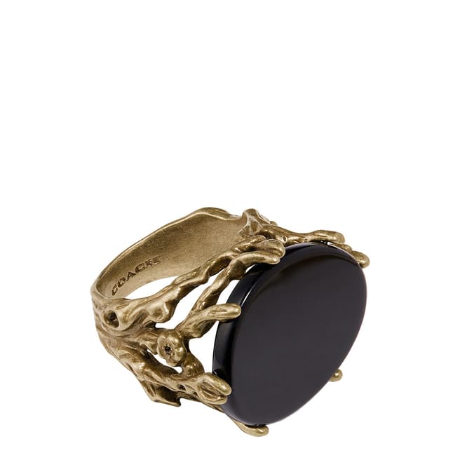 Coach Gold Black Forest Ring