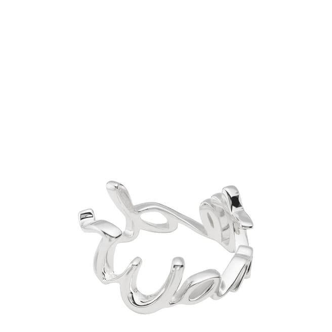 Coach Sterling Silver Wanted Script Ring
