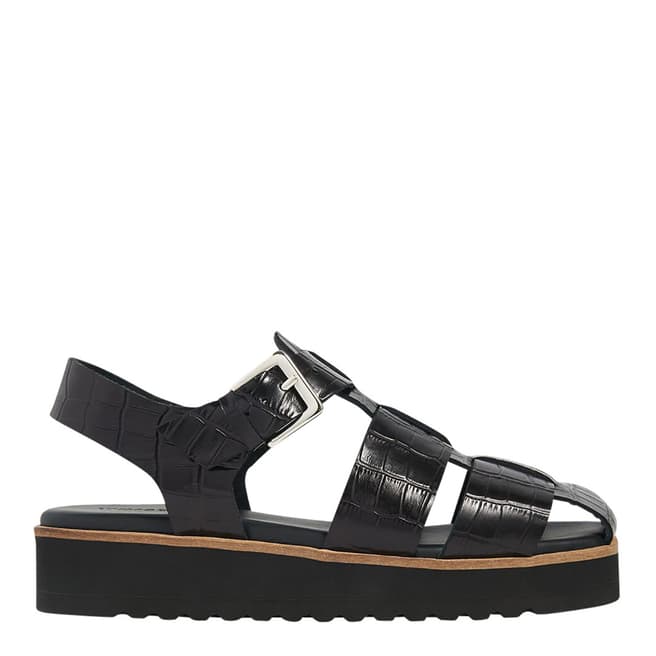 WHISTLES Black Kendra Croc Sandals