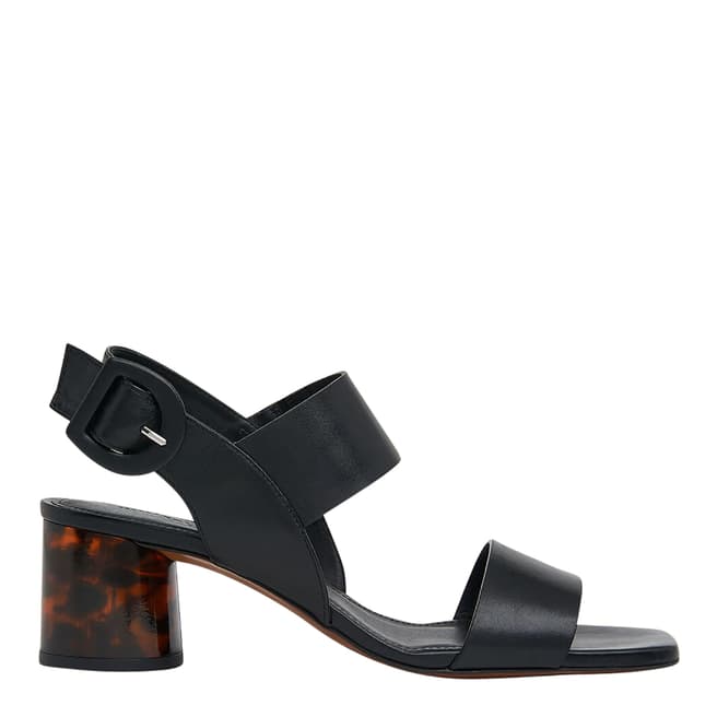 WHISTLES Black Adley Tort Detail Sandals