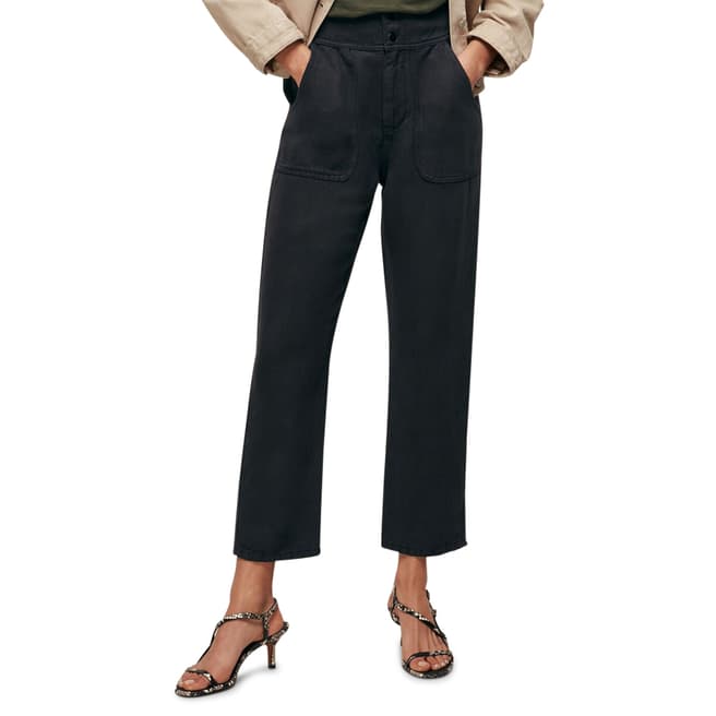 WHISTLES Black Tia Relaxed Trousers