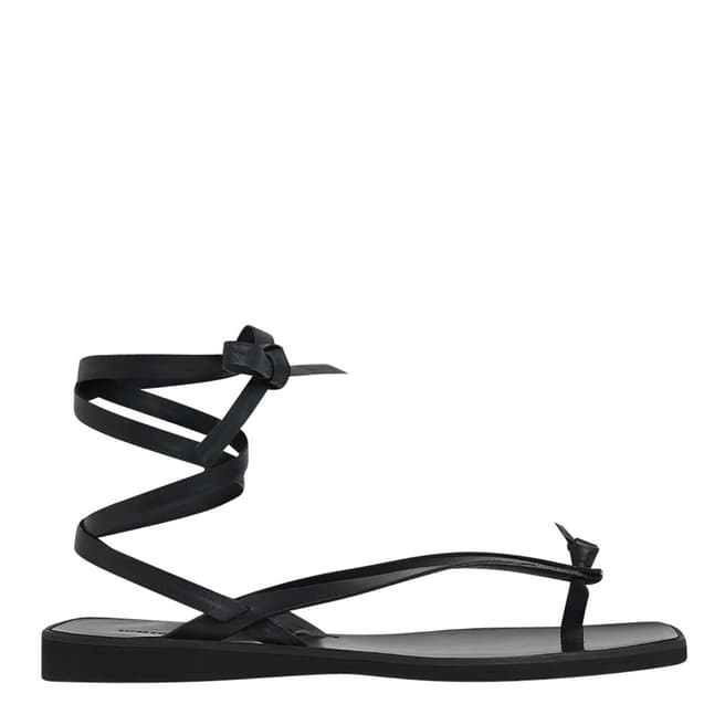 WHISTLES Black Dillon Knotted Thong Sandals