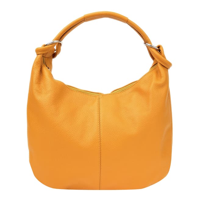 Roberta M Yellow Leather Shoulder Bag