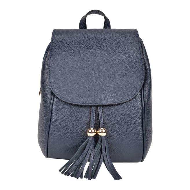 Sofia Cardoni Navy Leather Backpack 