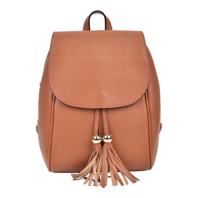 Sofia Cardoni Cognac Leather Backpack