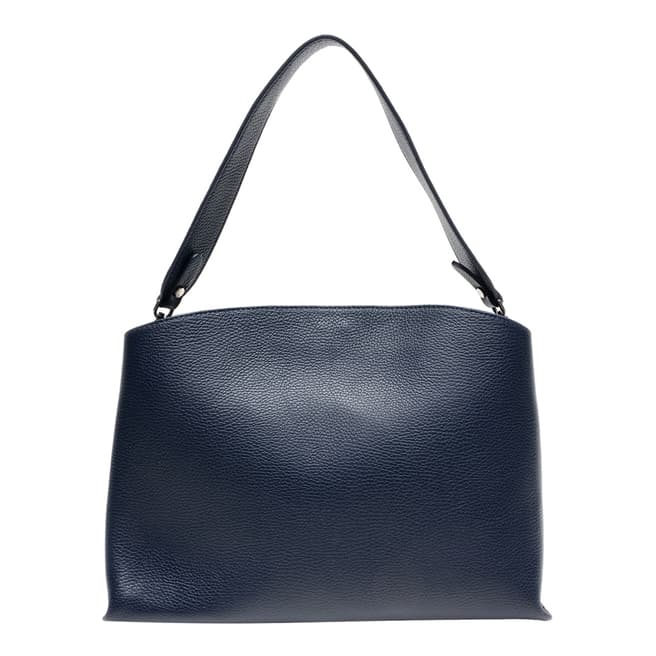 Anna Luchini Navy Leather Shoulder Bag