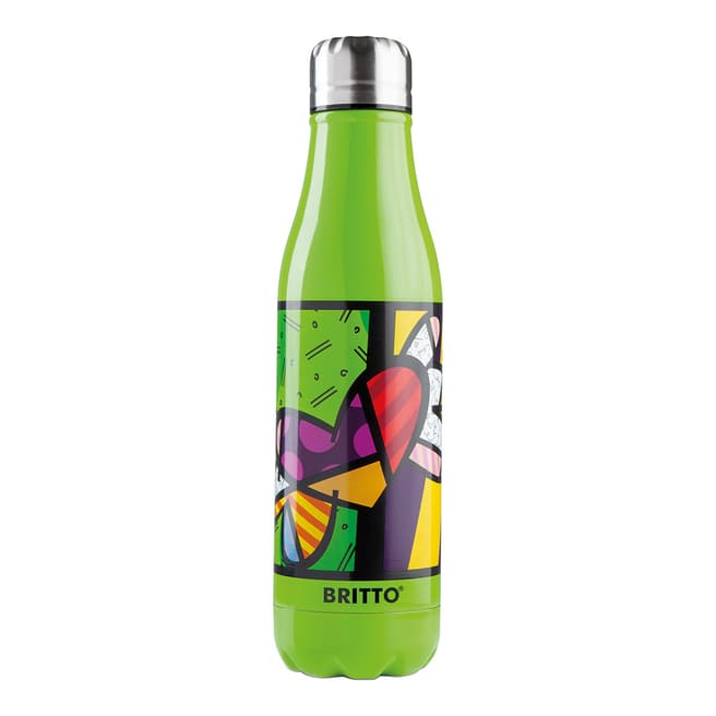 Broggi Green & Pop Art Heart Insulated Bottle, 500ml