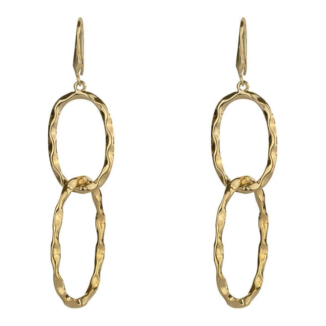 Annie Rosewood Gold Dangly Double Hoop Earrings