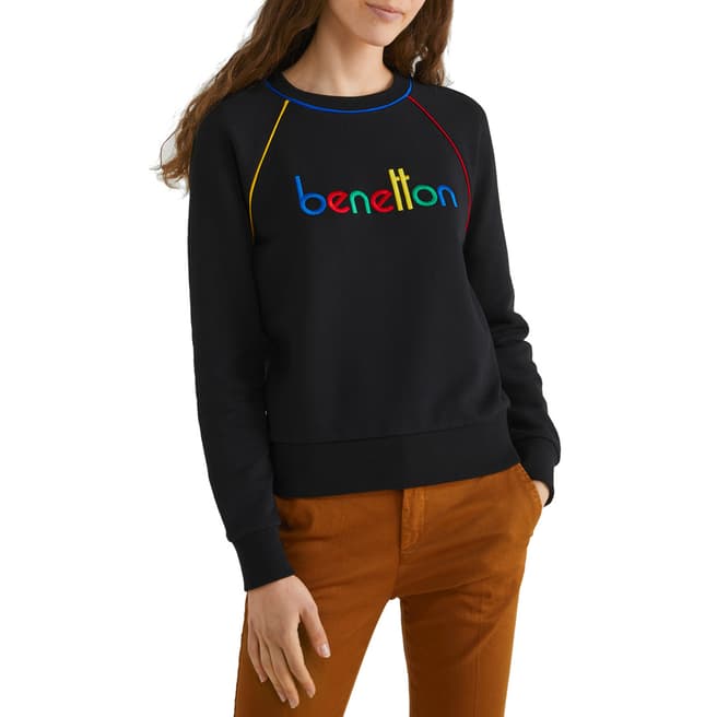 United Colors of Benetton Black Logo Sweatshirt