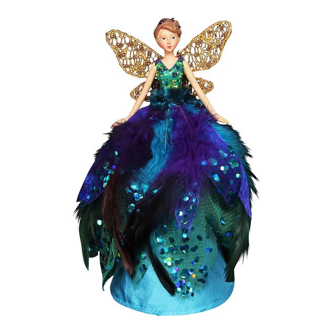 Gisela Graham Peacock Angel Tree Topper