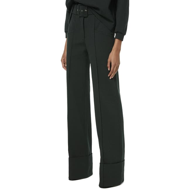 VICTORIA, VICTORIA BECKHAM Ivy Green Belted Jersey Trousers