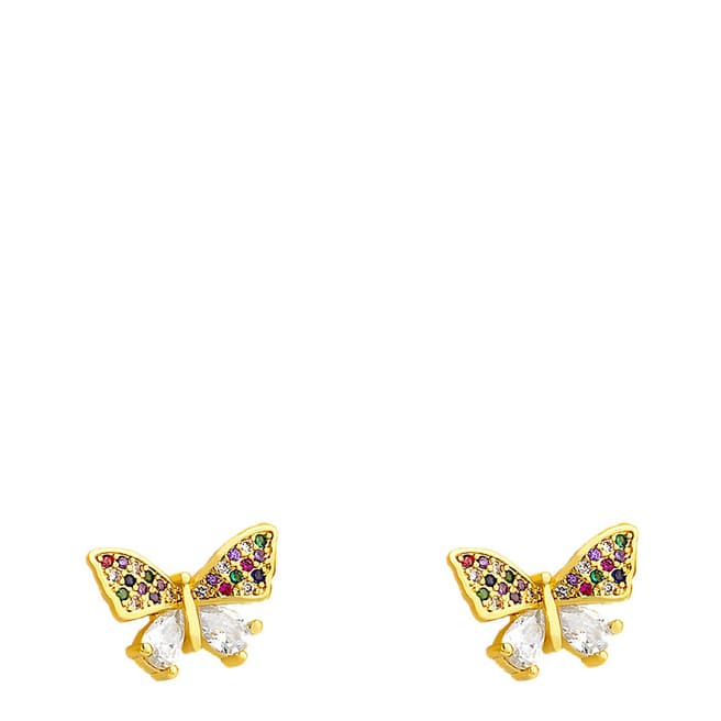 Chloe Collection by Liv Oliver 18K Gold Plated Multi Color Butterfly Earrings