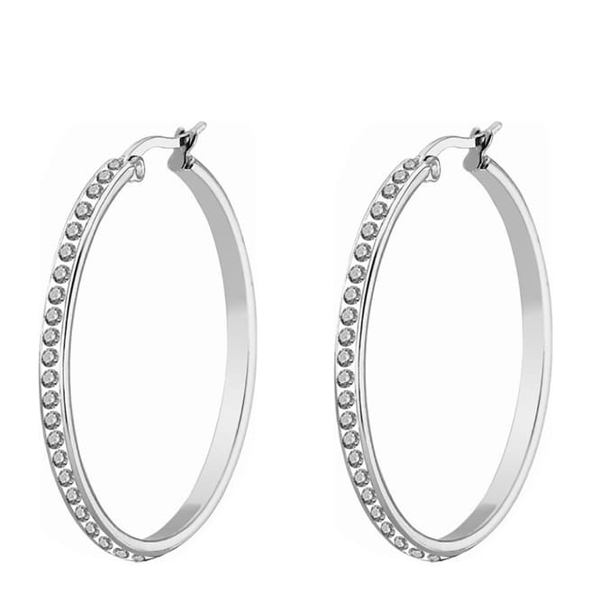 Liv Oliver Silver Plated Classic CZ Hoop Earrings