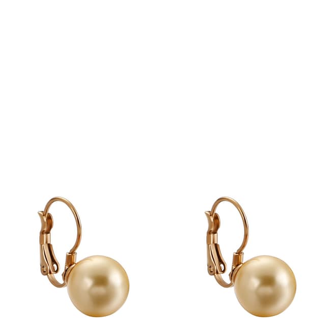 Liv Oliver 18K Rose Gold Plated Champagne Pearl Drop Earrings
