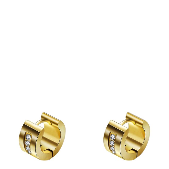 Chloe Collection by Liv Oliver 18K Gold Plated Cz Huggie Earrings