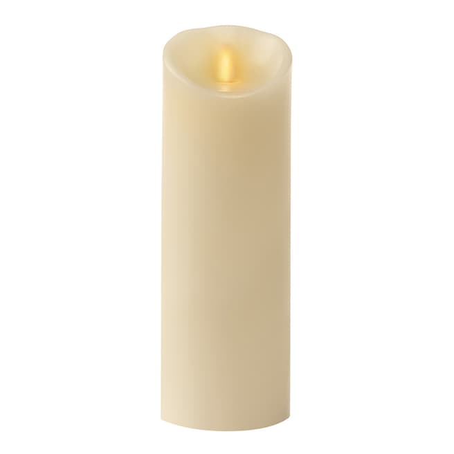 Luminara 8cm x 21cm Ivory Pillar Candle with Wax Finish