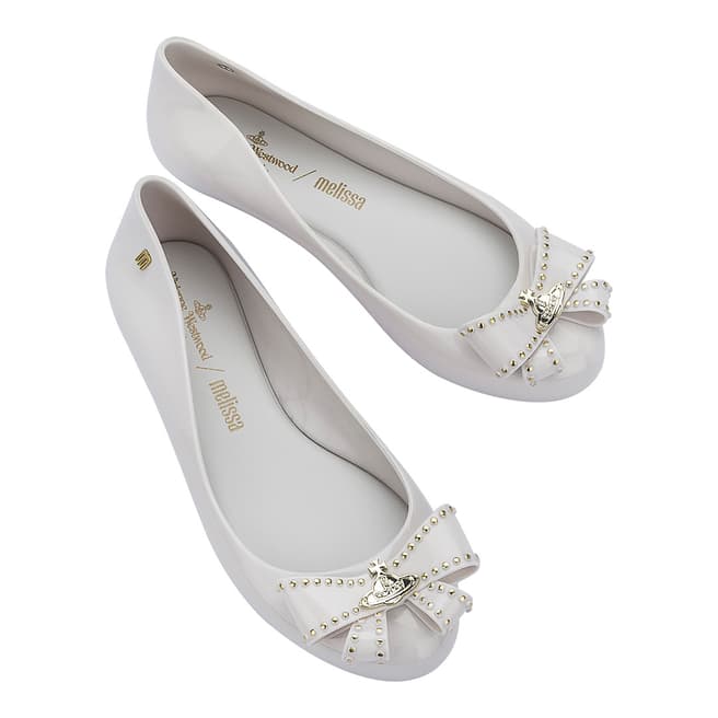 Vivienne Westwood for Melissa White Bow Orb Sweet Love Ballet Pumps