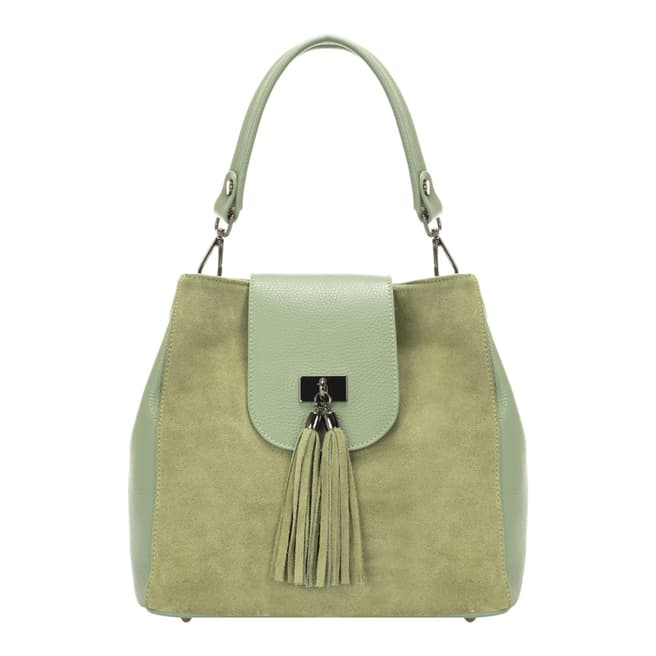 Lisa Minardi Green Leather Top Handle Bag