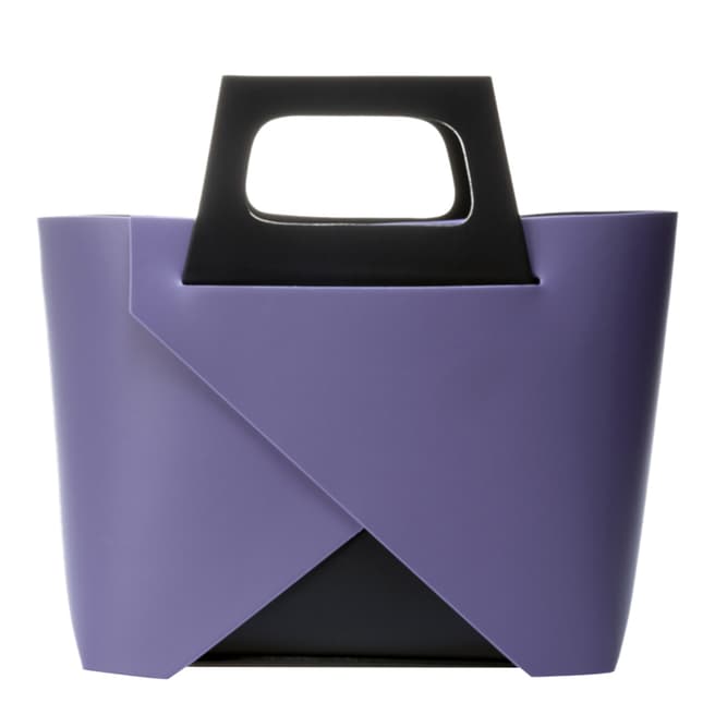 Markese Purple Leather Top Handle Bag