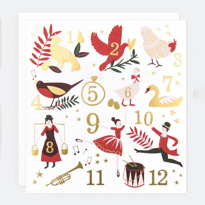 Caroline Gardner Pack of 12 Twelve Days Of Christmas Cards