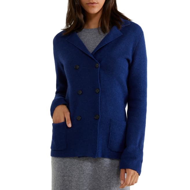 United Colors of Benetton Blue Wool/Cashmere Blend Jacket