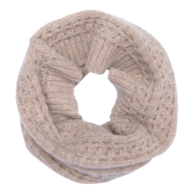 Laycuna London Taupe Cashmere Cable Knit Snood