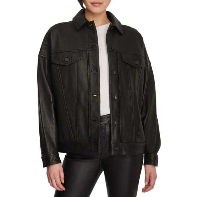 J Brand Black Drew Leather Jacket