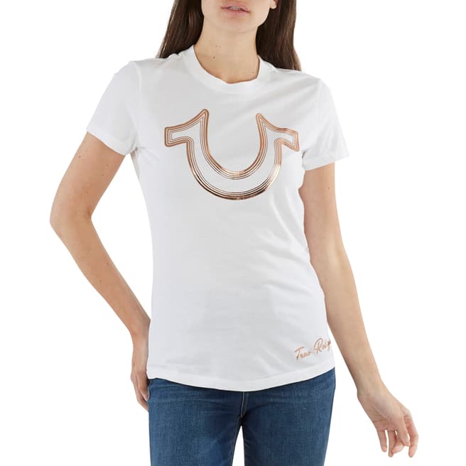 True Religion White Foil Horseshoe  T-Shirt