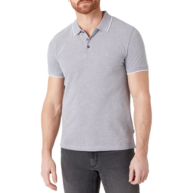 Wrangler Grey Regular Fit Cotton Polo Shirt 