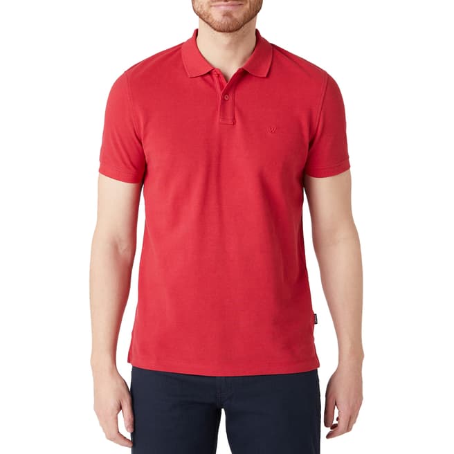 Wrangler Red Regular Fit Cotton Polo Shirt 