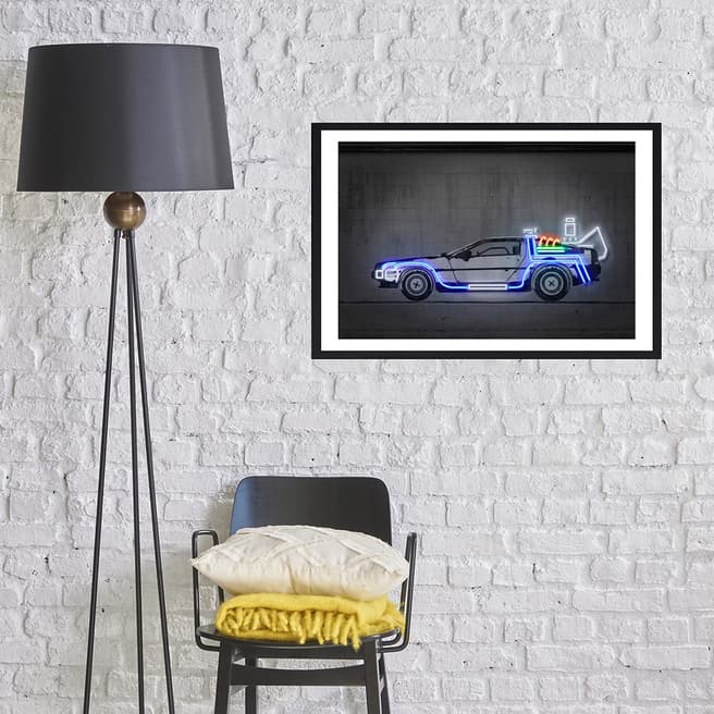 Blue Shaker DeLorean Print, 30 x 40 cm